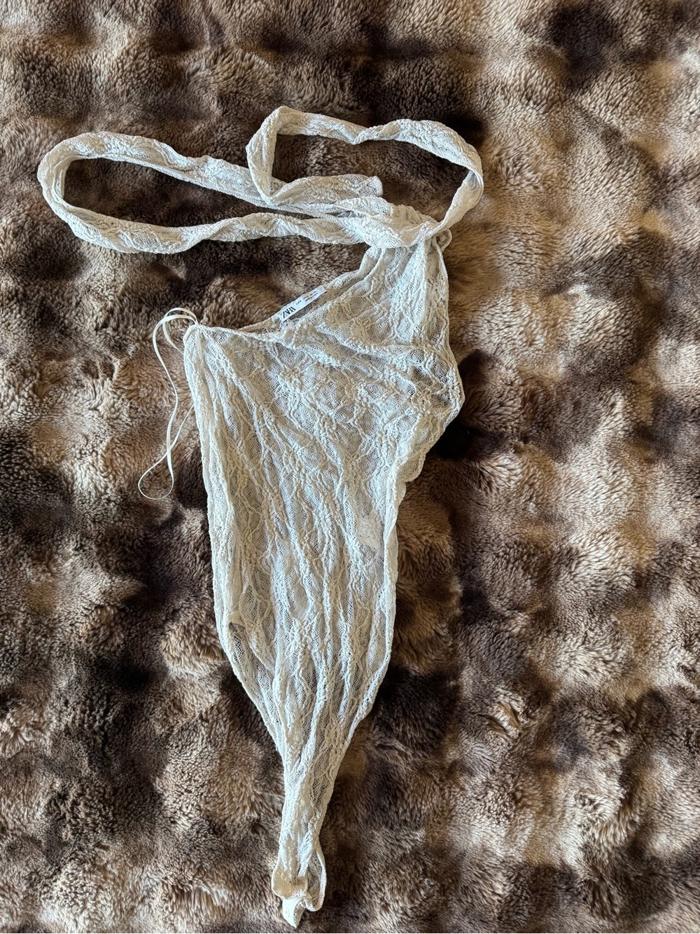 Zara Cream Lace Bodysuit